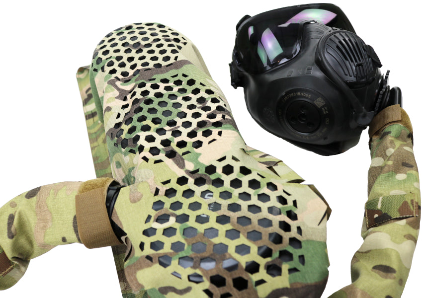 AVON MP-PAPR Filter Cover – Ghillie-Cut Camo Concealment Wrap