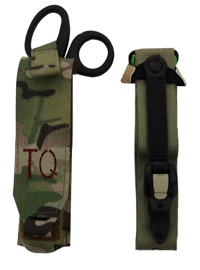 Pochette Médicale Tactique WST – Support Tourniquet, Ciseaux, Camouflage, Nylon