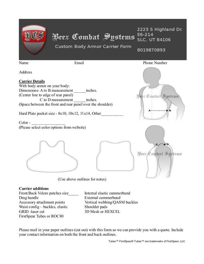 Custom Body Armor Carrier/Plate Carrier